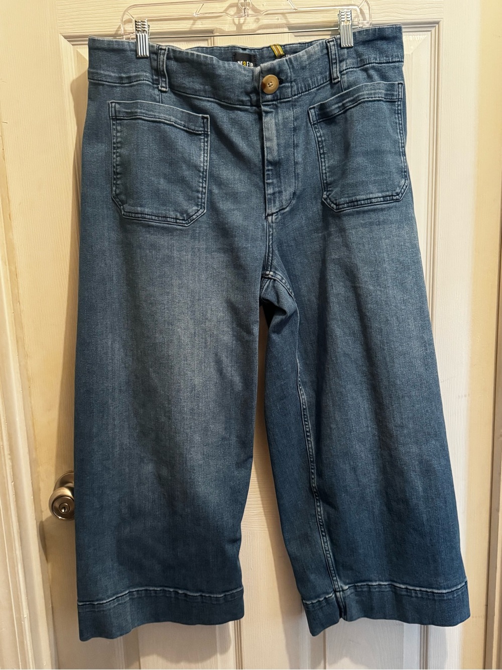 Anthropologie Maeve The Colette Crop Wide-Leg Denim Jeans Blue Size 16W Plus
